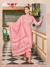 HRU Lucknawi Suta Vol 4 Mal Mal Cotton Kurti With Bottom Dupatta Wholesale Shop In Surat
